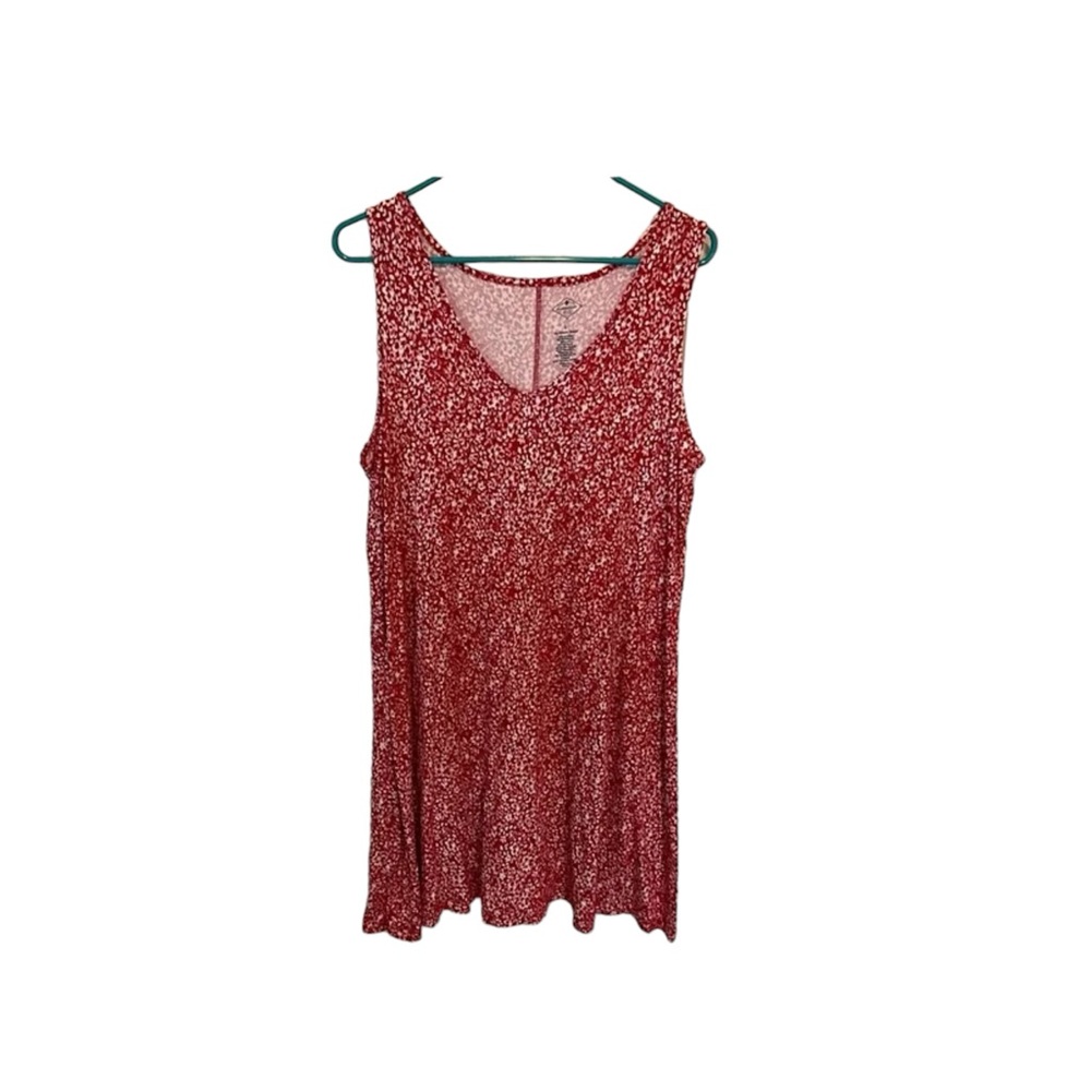 St. John’s Bay dress NWOT floral sleeveless Petite Large red white flowe… - Picture 2 of 6
